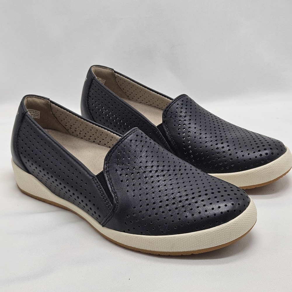 Dansko Odina Black Leather Perforated Sneakers Size EU 36/US 6-6.5